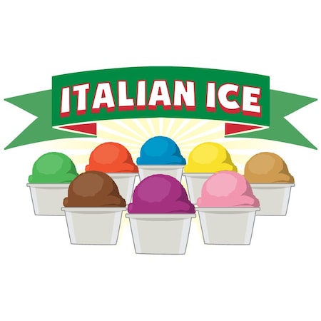 Signmission ITALIAN ICE Concession Decal sign cart trailer stand sticker equipment, D-DC-24-Italian Ice D-DC-24-Italian Ice
